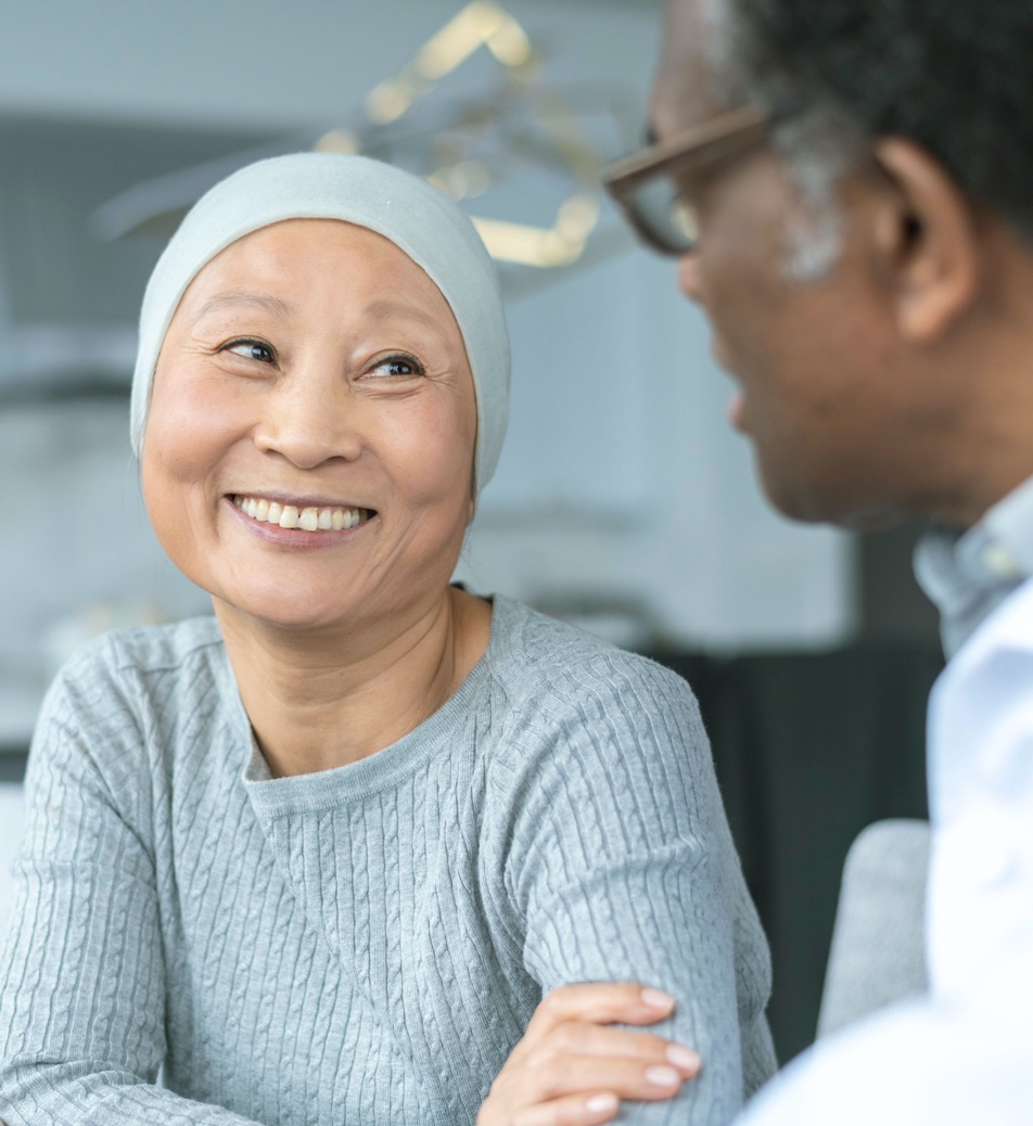 Patient talking to her doctor
